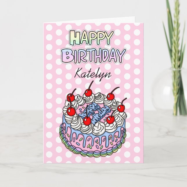 Tarjeta Cumpleaños | Torta caprichosa (Anverso)