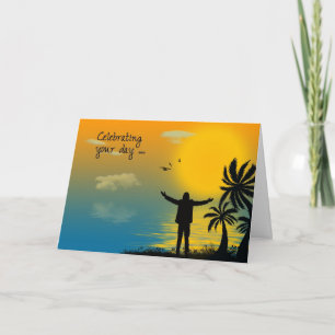 Tarjeta Cumpleaños tropical de Silhouette