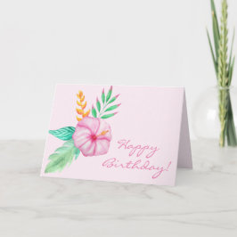Tarjeta Cumpleaños | Tropical Hibiscus Bouquet