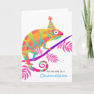 Tarjeta Cumpleaños Único en un Camaleón Tropical