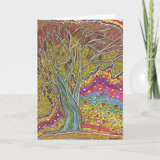 Tarjeta cumpleaños únicos gracias a la amistad arte amor (Anverso)