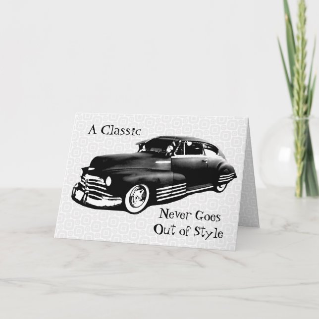 Tarjeta Cumpleaños V2 del coche clásico (Anverso)
