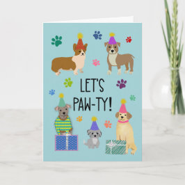 Tarjeta Cumpleaños Vamos a los perros traviesos