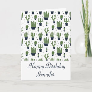 Tarjeta Cumpleaños verde rústico del modelo del desierto