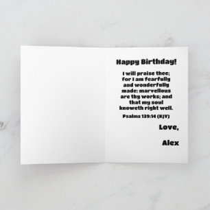 Tarjeta Cumpleaños Versículo Bíblico Cielo Azul y Azul Oce