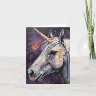 Tarjeta Cumpleaños vertical Unicornio