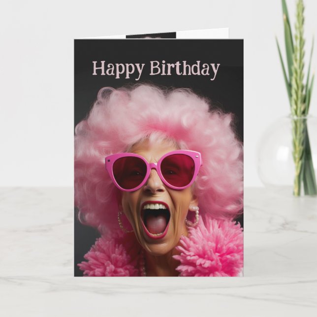 Tarjeta Cumpleaños Vida en vivo para la más divertida dive (Anverso)