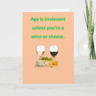 Tarjeta Cumpleaños - Vino y Queso