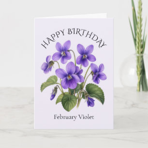 Tarjeta Cumpleaños Violeta de Febrero