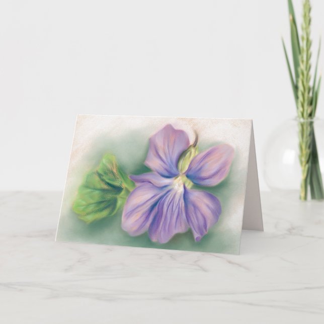 Tarjeta Cumpleaños violeta del pastel del flor y de la (Anverso)