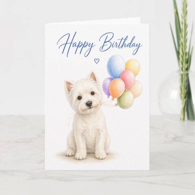 Tarjeta Cumpleaños West Highland White (Anverso)
