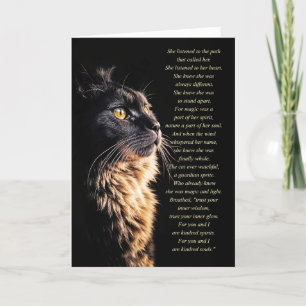 Tarjeta Cumpleaños Wicca inspiró Espíritu de Gato Negro