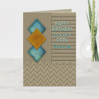 Tarjeta Cumpleaños, yerno, patrón de textura moderna