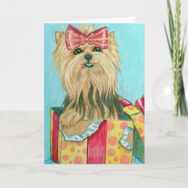Tarjeta Cumpleaños Yorkie (Anverso)