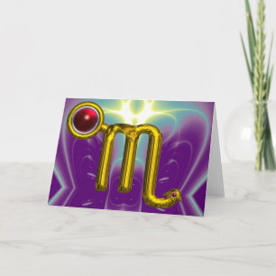 Tarjeta Cumpleaños Zodiacal ESCORPIO Granada Roja