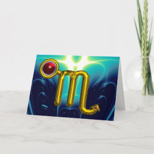 Tarjeta Cumpleaños Zodiacal ESCORPIO Granada Roja