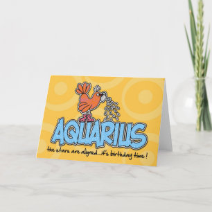 Tarjeta Cumpleaños Zodiaco - Aquarius