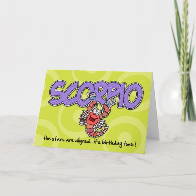 Tarjeta Cumpleaños zodiaco - Escorpio (Anverso)