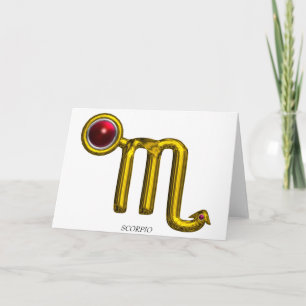 Tarjeta Cumpleaños Zodiaco ESCORPIÓN Granada Roja
