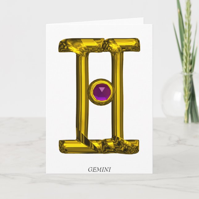 Tarjeta Cumpleaños Zodíaco GEMINI (Anverso)