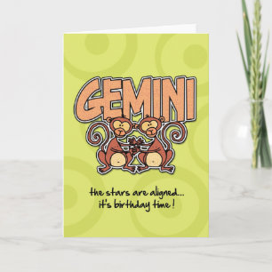 Tarjeta Cumpleaños zodiaco - Gemini