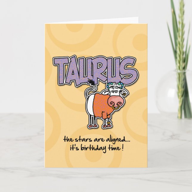 Tarjeta Cumpleaños zodiaco - Tauro (Anverso)