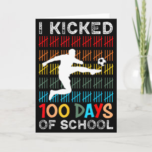 Tarjeta Cumplí 100 Días De Colegio Fútbol 100º Día Deporte