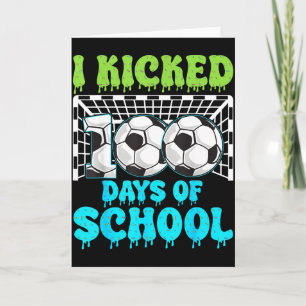 Tarjeta Cumplí 100 Días De Colegio Fútbol Divertido Chicos
