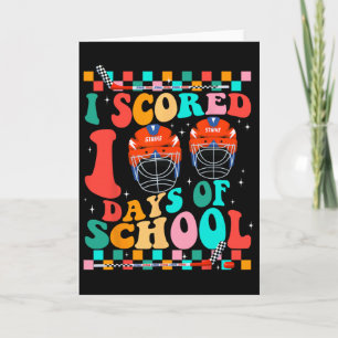 Tarjeta Cumplí 100 Días De Colegio Hockey Niños Estudiante