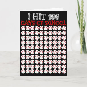 Tarjeta Cumplí 100 Días De Escuela Amante Del Béisbol Prof