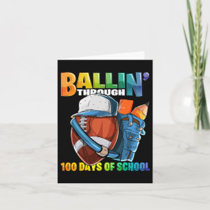 Tarjeta Cumpliendo 100 Días De Escuela Footll Kinderga