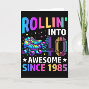 Tarjeta Cumpliendo 40 años patina regalo de cumpleaños núm