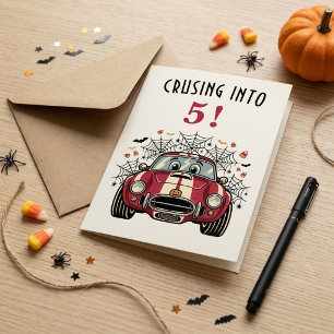 Tarjeta Cumpliendo 5 Años con un Lindo Coche de Carreras E