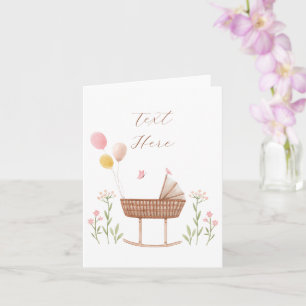 Tarjeta cuna pastel floral para bebé