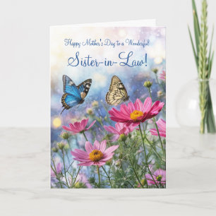 Tarjeta Cuñada Día de las Madres con flores de jardín