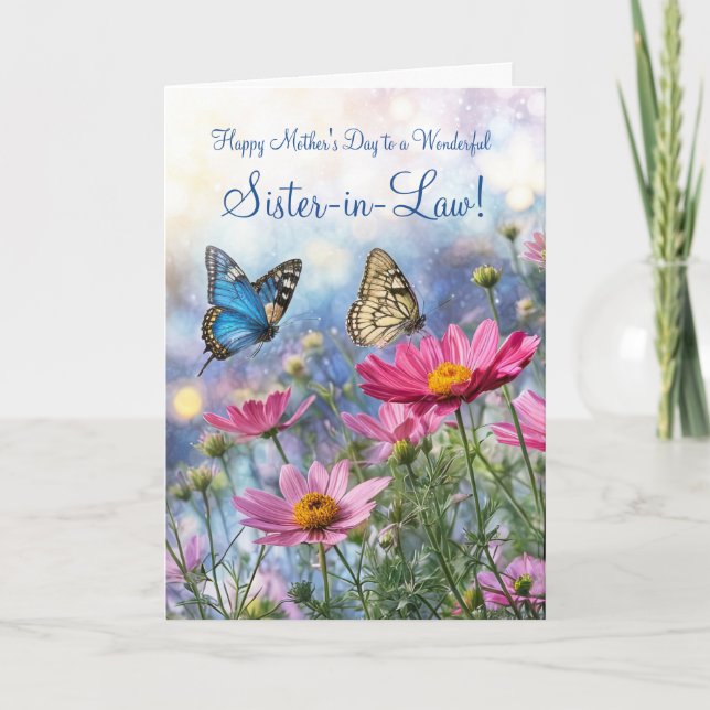 Tarjeta Cuñada Día de las Madres con flores de jardín (Anverso)