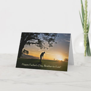Tarjeta Cuñado Feliz Día del Padre con Golfista
