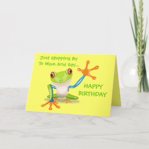 Tarjeta Cunte Frog Gracioso Animal Kids Feliz cumpleaños