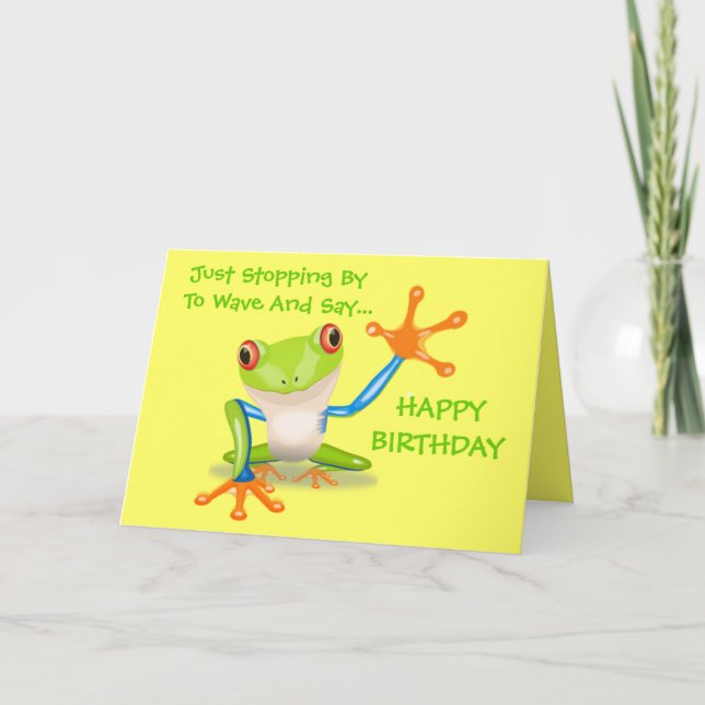 Tarjeta Cunte Frog Gracioso Animal Kids Feliz cumpleaños (Anverso)