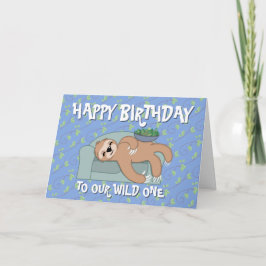 Tarjeta Cunte Sloth Lazy Tropical Jungle Animal Cumpleaños