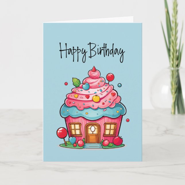Tarjeta Cupacke Home Client Happy Birday Card (Anverso)