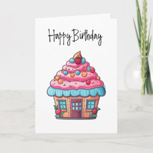 Tarjeta Cupacke House Client Happy Birday Card
