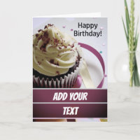 Cupcake Birday Card / Add Your Text / Template
