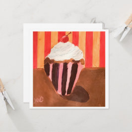 Tarjeta Cupcake con glaseado de vainilla