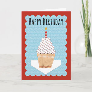 Tarjeta Cupcake de béisbol de cumpleaños con bates y pelot