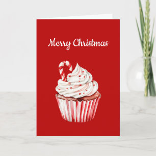 Tarjeta Cupcake de Caramelo de Navidad
