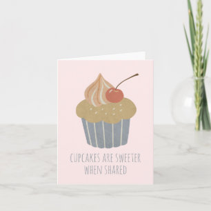 Tarjeta Cupcake de cereza pastel personalizable
