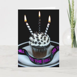Tarjeta Cupcake de cumpleaños cuesta abajo