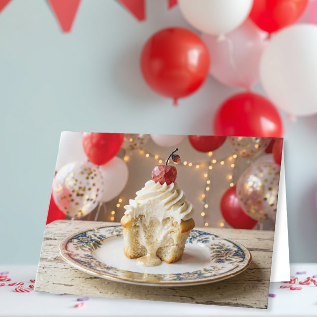 Tarjeta Cupcake de Vainilla Caprichoso | Cumpleaños de la  (Subido por el creador)
