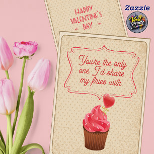 Tarjeta Cupcake Divertido Vintage Marido Día de San Valent